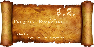 Burgreth Roxána névjegykártya
